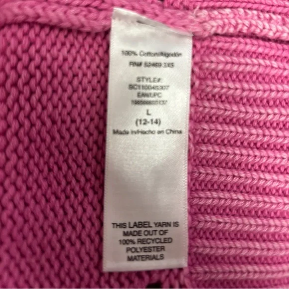 Scoop Women's Large Long Sleeve Puff Shoulder Sweater Acid Wash Dusky Pink NWT - Picture 8 of 11